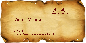 Lámer Vince névjegykártya